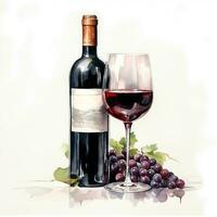 Print of red wine isolated on white background photo