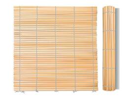 Realistic Detailed 3d Chinese or Japanese Bamboo Mat Set. Vector