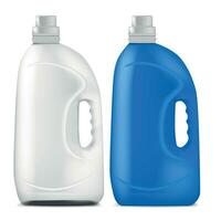 Realistic Detailed 3d Color Empty Template Detergent Bottle Set. Vector