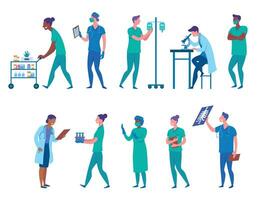 Cartoon Color Characters Medical People Concept. Vector