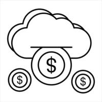 cloud funding line icon design style vector