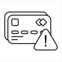Cajero automático tarjeta error línea icono diseño estilo vector