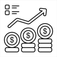 financiero lucro línea icono diseño estilo vector