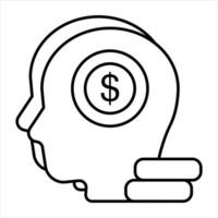 mind line icon design style vector