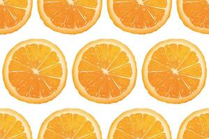Realistic Detailed 3d Fresh Orange Seamless Pattern Background. Vector