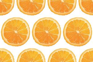 Realistic Detailed 3d Fresh Orange Seamless Pattern Background. Vector