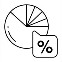 pie chart line icon design style vector