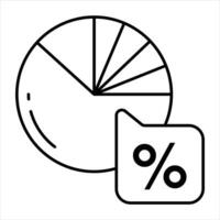 pie chart line icon design style vector