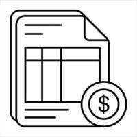 invoice line icon design style vector