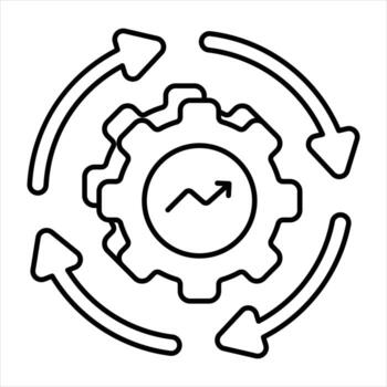 Procesando línea icono diseño estilo vector