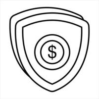 moneda seguridad línea icono diseño estilo vector