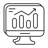 graph increase line icon design style vector