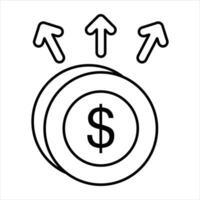 coin up line icon design style vector