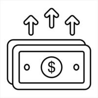 cash up line icon design style vector