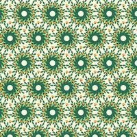 Green and yellow symmetric mandala background pattern vector