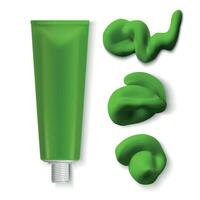 Realistic Detailed 3d Squeezed out Wasabi Set. Vector