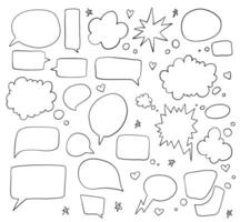 Speech Bubbles Sign Black Thin Line Icon Set. Vector