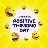 positive thinking day design template good for celebration usage. smile icon design. happy illustration. vector eps 10.