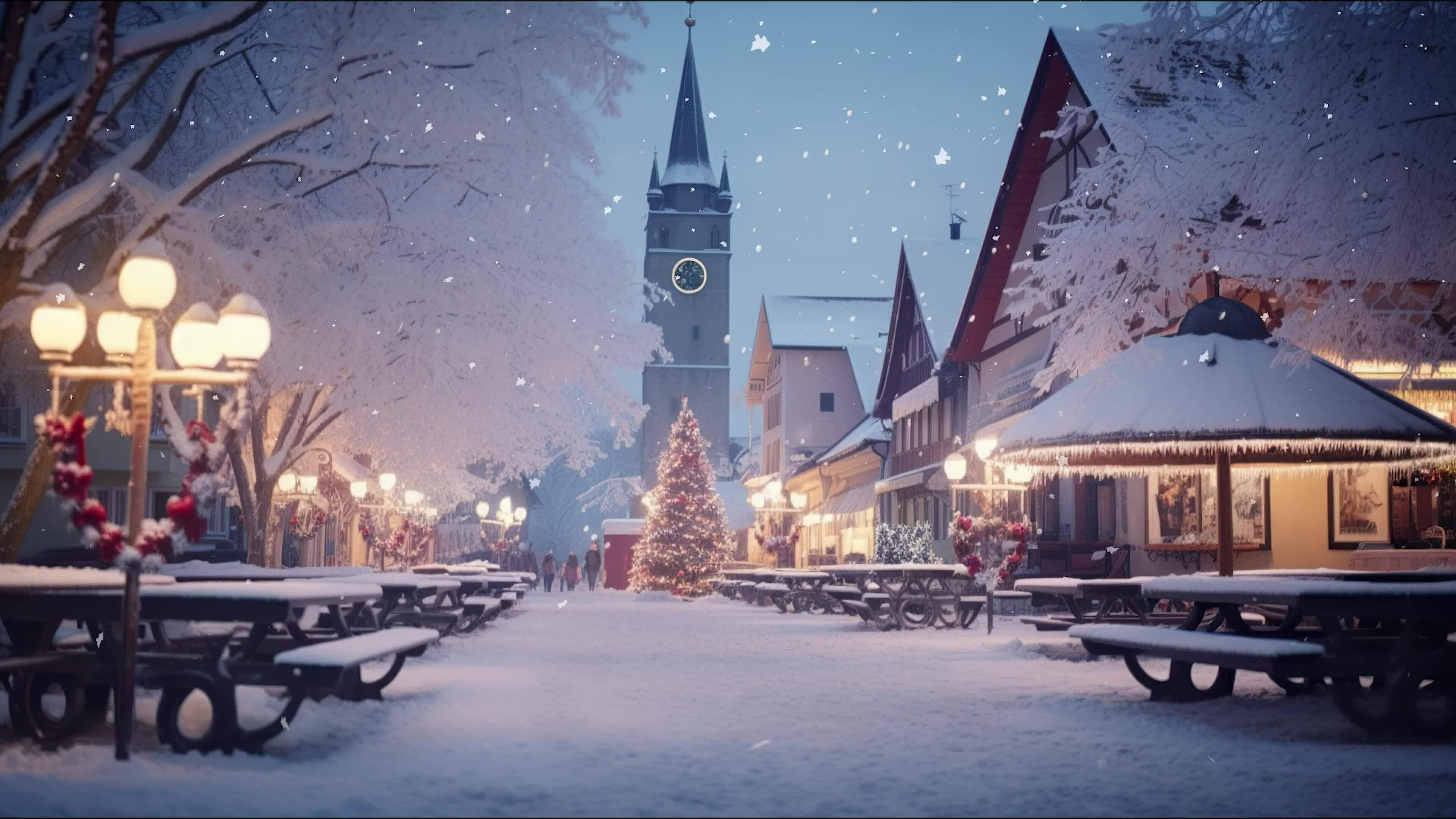 christmas scenery videos wallpaper 4K 27896082 Stock Video at Vecteezy