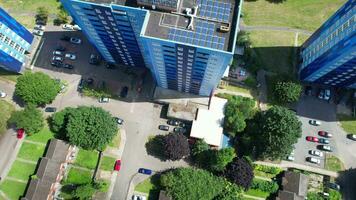 High Angle Footage of Residential Real Estate Homes at North of Luton City of England, Great Britain. Footage Was Captured with Drone's Camera on August 15th, 2023 video