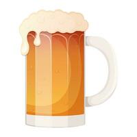 Glass of beer with foam vector