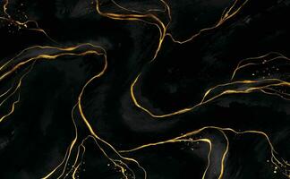 Abstract marble background fluid art painting alcohol ink style with a mix of black, gold colours. Beautiful swirl marble background. vector