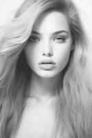 Beautiful female portrait, created with generative AI photo