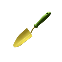 Little metal trowel cut out object, garden appliances, hobby equipment to take care of plants, isolated object, clipping path png