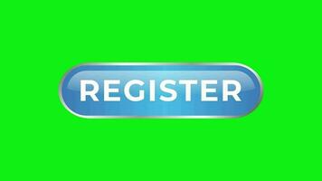 Register Glossy Web Button Design Animation on Green Background video