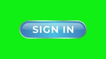 Sign In Glossy Web Button Design Animation on Green Background video