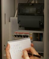 Rewriting of the electrical meter readings photo