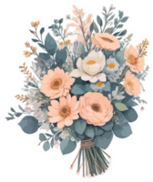 hiver fleurs bouquet agrafe art avec ai génératif png
