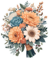 Winter Flowers Bouquet Clipart AI Generative png