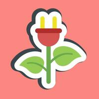 Sticker plug shaped plant. Ecology and environment elements. Good for prints, posters, logo, infographics, etc. vector