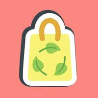 pegatina eco bolsa. ecología y ambiente elementos. bueno para huellas dactilares, carteles, logo, infografía, etc. vector