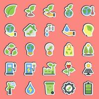 Sticker set of environment. Ecology and environment elements. Good for prints, posters, logo, infographics, etc. vector