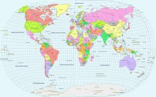 Political world map Gyorffy E projection vector