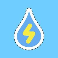 Sticker line cut water energy. Ecology and environment elements. Good for prints, posters, logo, infographics, etc. vector