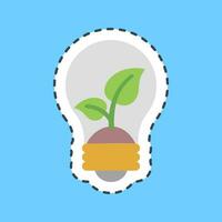 Sticker line cut eco bulb. Ecology and environment elements. Good for prints, posters, logo, infographics, etc. vector