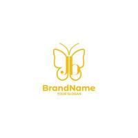 JB Butterfly Logo Design Vector