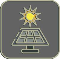 icono solar energía panel. ecología y ambiente elementos. íconos en en relieve estilo. bueno para huellas dactilares, carteles, logo, infografía, etc. vector