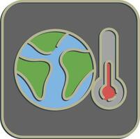 Icon global warming. Ecology and environment elements. Icons in embossed style. Good for prints, posters, logo, infographics, etc. vector