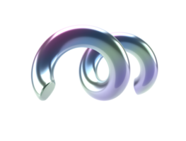 3d holografiska abstrakt spiral form. glansig geometrisk primitiver png