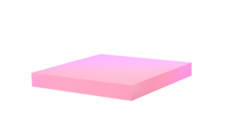 3d Metall Rechteck abstrakt geometrisch gestalten Podium. realistisch glänzend Rosa und lila Gradient Luxus Vorlage dekorativ Design Illustration. minimalistisch hell Rechteck transparent pgn png