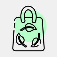 Icon eco bag. Ecology and environment elements. Icons in color spot style. Good for prints, posters, logo, infographics, etc. vector