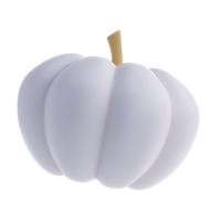 3d white realistic pumpkin rendering icon in cartoon style. Design element for Thanksgiving Day holiday autumn. illustration isolated transparent png