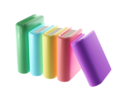 3D Stack of Closed Books. Icon isolated transparent png. Render Educational or Business Literature. Reading Education, E-book, Literature, Encyclopedia, Textbook Illustration png