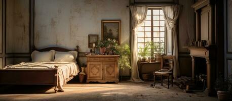 Old style bedroom interior photo