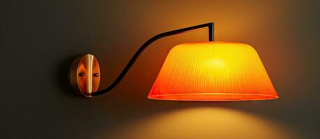 Yellow orange shade on wall mounted lamp photo