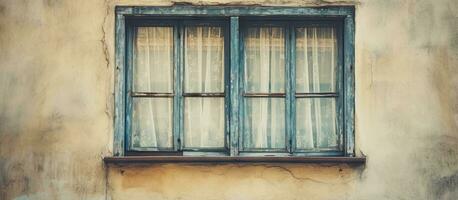 Vintage style window in old house photo